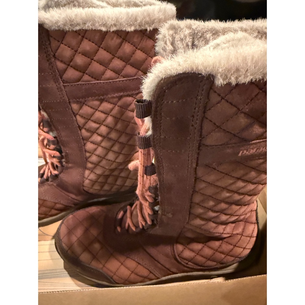 Patagonia Wintertide High Boots NWOT Brown Sable Quilted Faux Fur Waterproof 7.5 - Picture 4 of 9